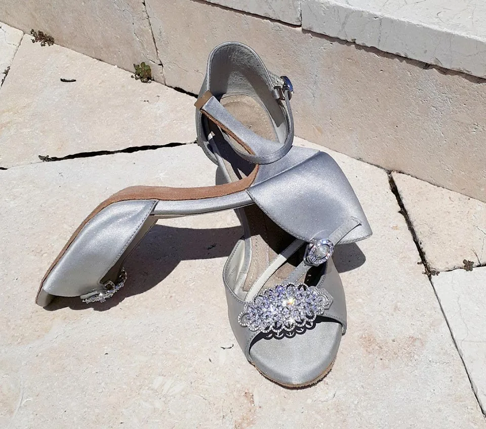 Worn old Astoria shoes after cleaning using Angela Nuran Shoe Cleaning Kit.