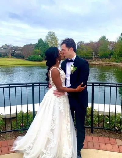 Dan & Swetha wearing Milonga Brocade
