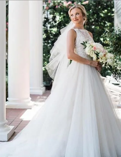 Angela Nuran customer wearing bridal shoes