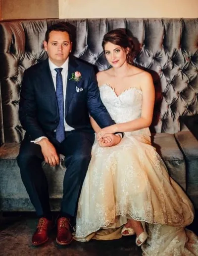 Angela Nuran customer wearing bridal shoes