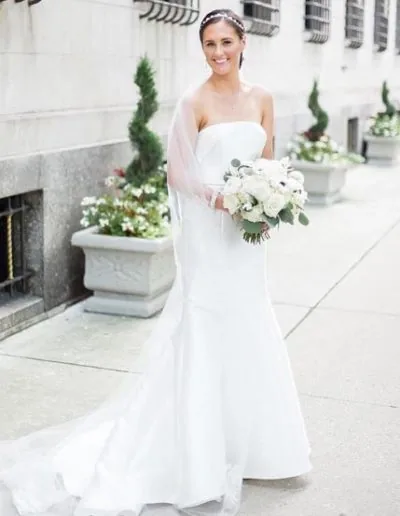 Angela Nuran customer wearing bridal shoes
