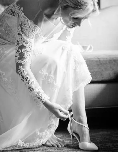 Angela Nuran customer wearing bridal shoes
