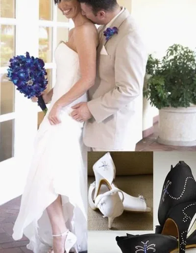 Tara in Starletta, custom dragonfly glitz, dyed black after wedding